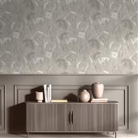 Pappus Metallic Wallpaper Botanical Grass Dandelion Vinyl Holden 75991 Grey