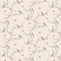 Beige - 98082 - Phoebe - Birds - Trees - Blossom - Butterflies - Statement - Holden Decor Wallpaper