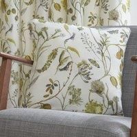 Sundour Grove Autumn Floral 3"Pencil Pleat Ready Made Curtains Pair Fennel Green