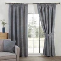 Aztec Diamonds Half Panama Lined Tape Top Header Pencil Pleat Curtains Pair