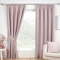 Sundour Eclipse Blackout Pencil Pleat Curtains Rose Pink 46x90 Fully Lined Curtain Taped Top