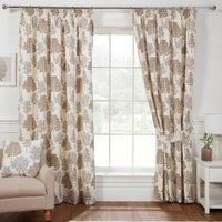Sundour Coppice Light Filtering Pencil Pleat Curtains Beige 66x72 Fully Lined Curtain Taped Top