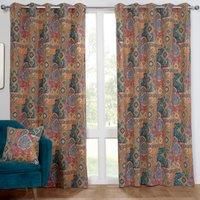 Sundour Brooklyn Navy Eyelet Curtains 46" x 72" Blackout Fully Lined Pair, 117_x_183_cm