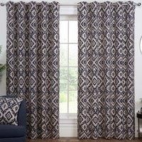 ILIV Eyelet Curtains Ring Top Curtain Pair Ready Made Lined Moroccan Blue