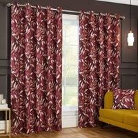 Madrid Ready Made Eyelet Blackout Curtains Wine