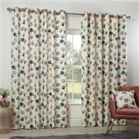 Camarillo Floral Eyelet Curtains 90 x 54 Blush Lined Watercolour Flowers 90x54, Flamingo,124023666