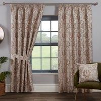 Tegola Damask Jacquard Lined 3" Tape Top Pencil Pleat Curtains Pair