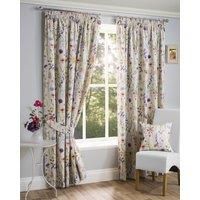 HAMPSHIRE Floral Printed Lined Ready Made Tape Top Pencil Pleat Curtains Pair