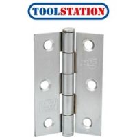 Grade 7 Button Tip Fire Door Hinge 75mm Polished Chrome