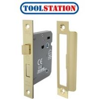 Bathroom Mortice Lock 75mm Electro Brass