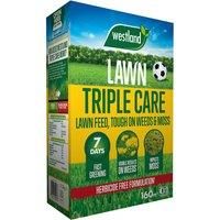 Westland Triple Care Lawn Feed, Tough on Weeds and Moss 160m2