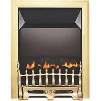 Focal Point Blenheim Brass Rotary Control Gas Inset Flueless Fire 497mm x 620mm (98777)