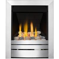Focal Point Fires 3.2kW Lorient Brushed Steel Slimline Radiant Gas Fire - Chrome