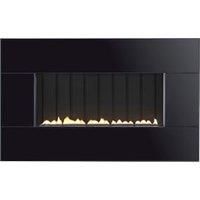 Focal Point Piano Black glass frame Black Gas Fire