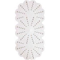 White Rubber Non Slip Patterned Bath Mat (74cm x 36cm) | Petal