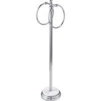 Free Standing Double Towel Ring Holder Chrome White Bathroom | Opera