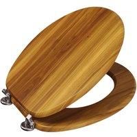 Showerdrape Oxford Toilet Seat - Antique Pine & Chrome