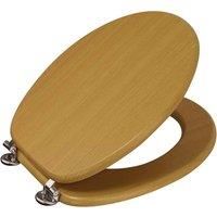 Showerdrape Oxford Toilet Seat - Beech & Chrome