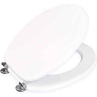 Showerdrape Oxford Toilet Seat - White & Chrome