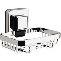 Chrome Wall Mounted Suction Bathroom Toilet Storage Basket Shelf Rail Hook Ring