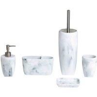 Showerdrape Octavia White Collection 5 Piece Bathroom Set