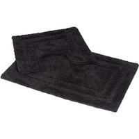 Showerdrape Pinnacle 2 Piece Cotton Bath Mat Set - Charcoal