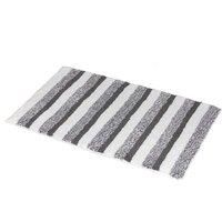 Stripe 100% Cotton Bath Mat Grey Blue Natural 80cmx50cm Bathroom Milton Stripe