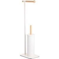 Freestanding Bathroom Black White Toilet Roll Holder Brush Cleaning Sonata