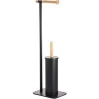 Freestanding Bathroom Black White Toilet Roll Holder Brush Cleaning Sonata