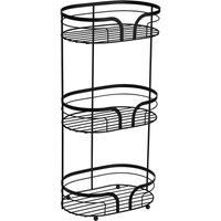 Bathroom Floor Caddy Matt Black Wire Triple Shelf Shower Basket Dante