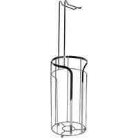 Freestanding Bathroom Toilet Roll Paper Holder Spare Stand Chrome Spike