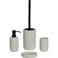 Bathroom Accessories Set 4 Piece Vanity Sink Countertop Soap Dispenser Grey Luxe (4 Piece Set)