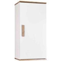 Showerdrape Nola Bamboo Bathroom Storage Cabinet, Wall Mounted Cabinet Storage Unit, Wooden Single Door Storage Cabinet With Adjustable Shelves, White, 62cm (H) x 30cm (W) x 21cm (D)