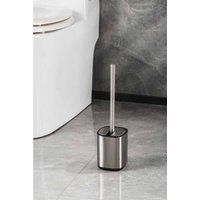 Toilet Brush & Holder Set Automatic Opening and Closing Stainless Steel Satin