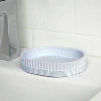 Bathroom Accessory Set 5 Pieces Resin Blue Soap Tumbler Dispenser Toothbush