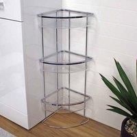 Showerdrape Pure Chrome Collection Freestanding Bathroom Floor Corner Caddy