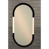Showerdrape Putney 80 x 40cm Oval Bathroom Mirror with Black Frosted Frame
