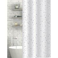 Bathroom Shower Curtain Grey White 100% Polyester Waterproof 180x180cm Droplets