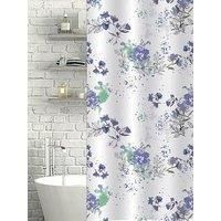 Bathroom Shower Curtain Purple Green 100% Polyester Waterproof Floral 180x180cm