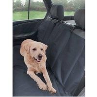 Car Rear Seat Dog Cover Black Adjustable, Water-Resistant Protects - Pets & Wear