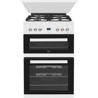 Beko EDG6L33W 60cm White Double Oven Gas Cooker With Glass Lid + 1 Year Warranty