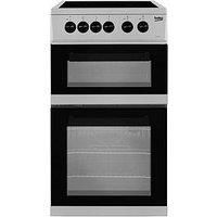 Beko KD533AS Free Standing A Electric Cooker with Solid Plate Hob 50cm Silver