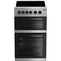 Beko KDC5422AS 50cm Twin Cavity Electric Cooker with Ceramic Hob - Silver