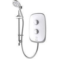 Aqualisa Evolve 10.5Kw Electric Shower W Adjustable Head - White Satin Silver