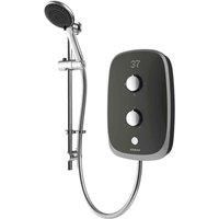 Aqualisa Evolve 8.5Kw Electric Shower W Adjustable Head - Grey Satin Silver, Black
