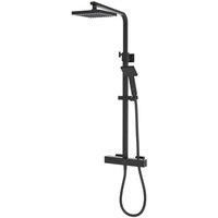 Aqualisa Aq Cool Touch Square Shower Column inc Fixing Kit Hp - Matt Black, Black