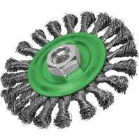 Faithfull FAIWBCT115S Flat Twist Knot Wire Brush 115 x 12mm M14 Bore 2 0.35mm St
