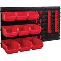 Faithfull FAIPAN12KIT Wall Mounted Organiser Storage Rack 22 Pieces, Including 9 Removable Bins