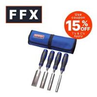 Faithfull FAIWCSGS4CR 4pc Chisel Set with Storage Roll