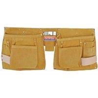 NEW Faithfull H Duty Leather 10 Pocket Tool Nail Pouch 2 Hammer Loops & TapeClip